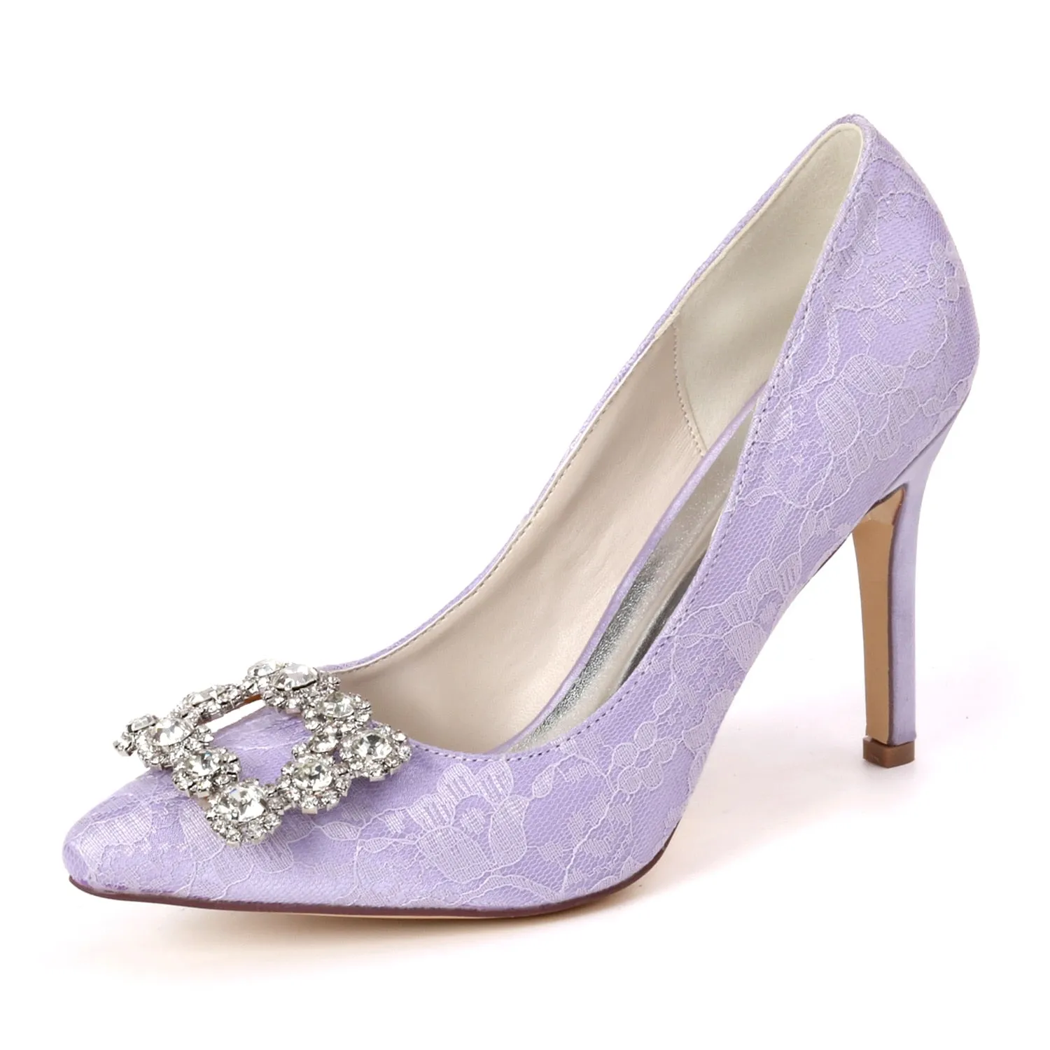 Elegant lace bridal heels pointed toe lady pumps