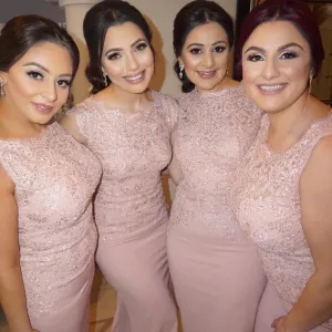 Elegant Lace Mermaid Long Bridesmaid Dress
