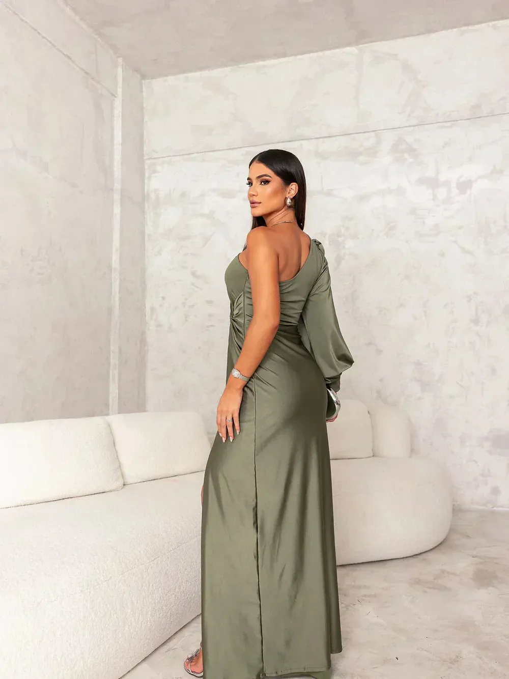 Elegant One-Shoulder Evening Dress