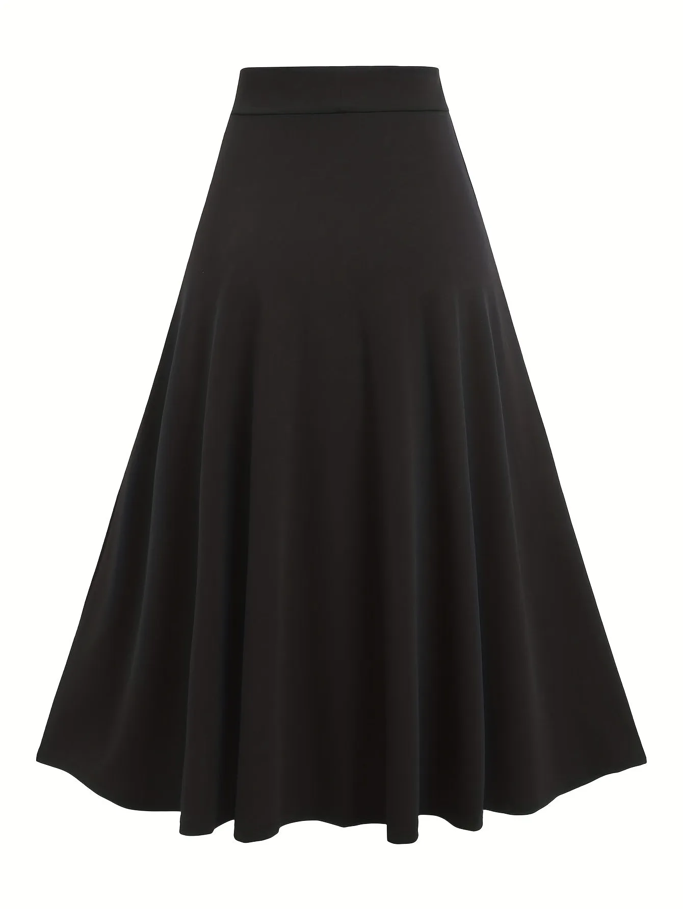 Elegant Plus-Size Women's A-Line Skirt - High Waist Color Block