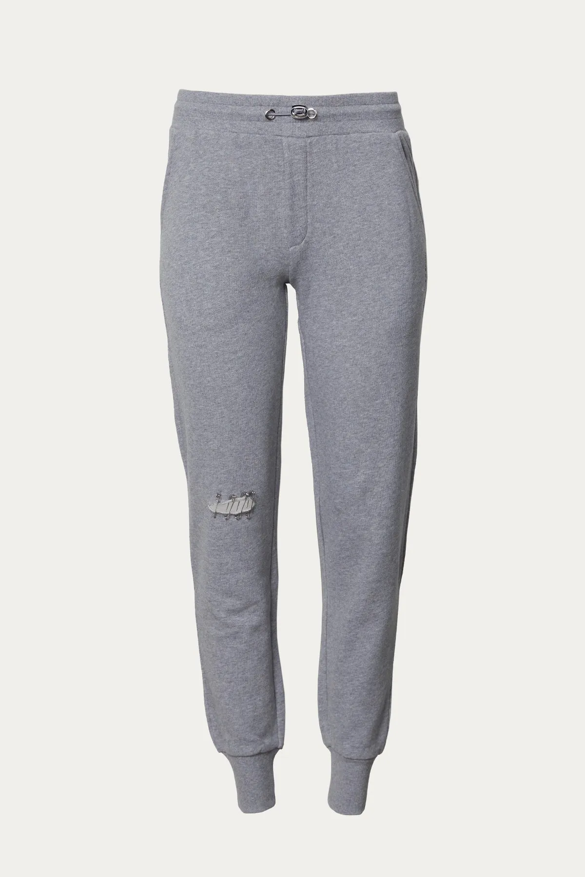 EMBELLISHED COTTON-JERSEY JOGGER SWEATPANTS