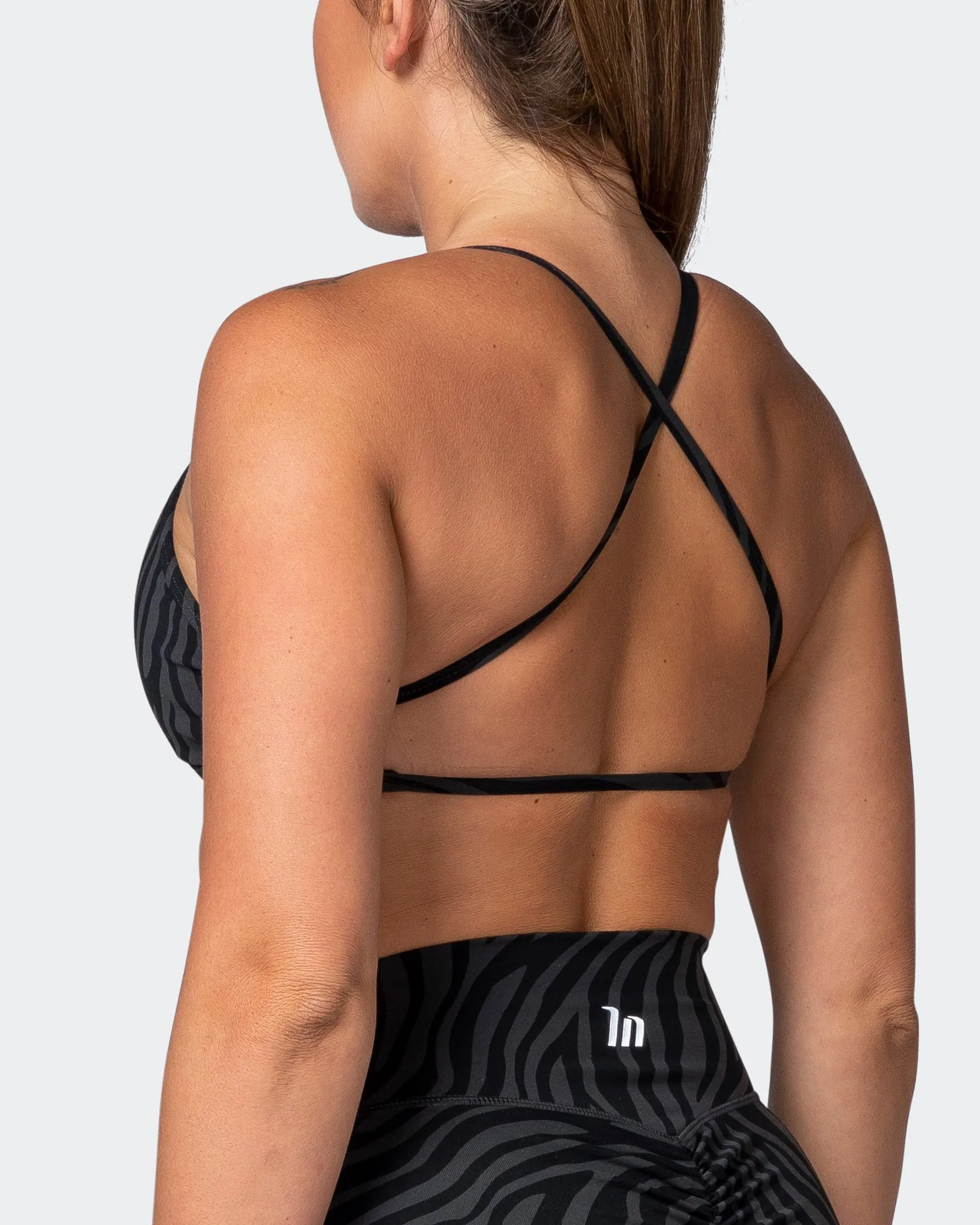 Essence Bralette - Monochrome Zebra Print