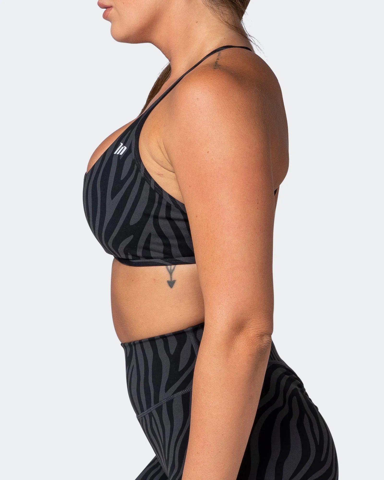 Essence Bralette - Monochrome Zebra Print