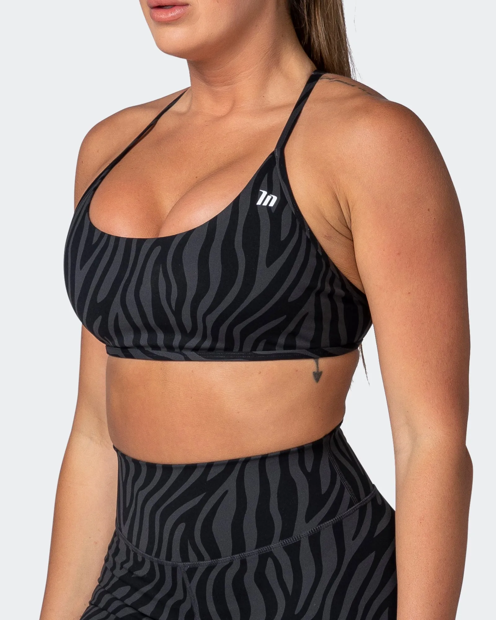 Essence Bralette - Monochrome Zebra Print