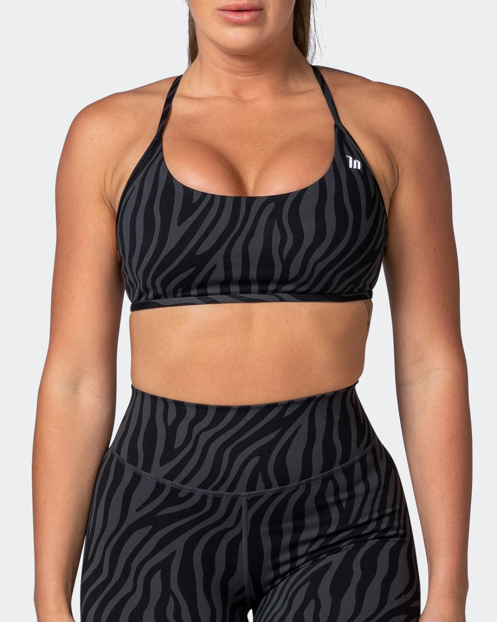 Essence Bralette - Monochrome Zebra Print