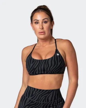 Essence Bralette - Monochrome Zebra Print