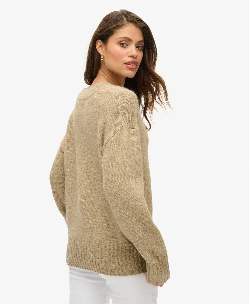 Essential V Neck Jumper | Fudge Brown