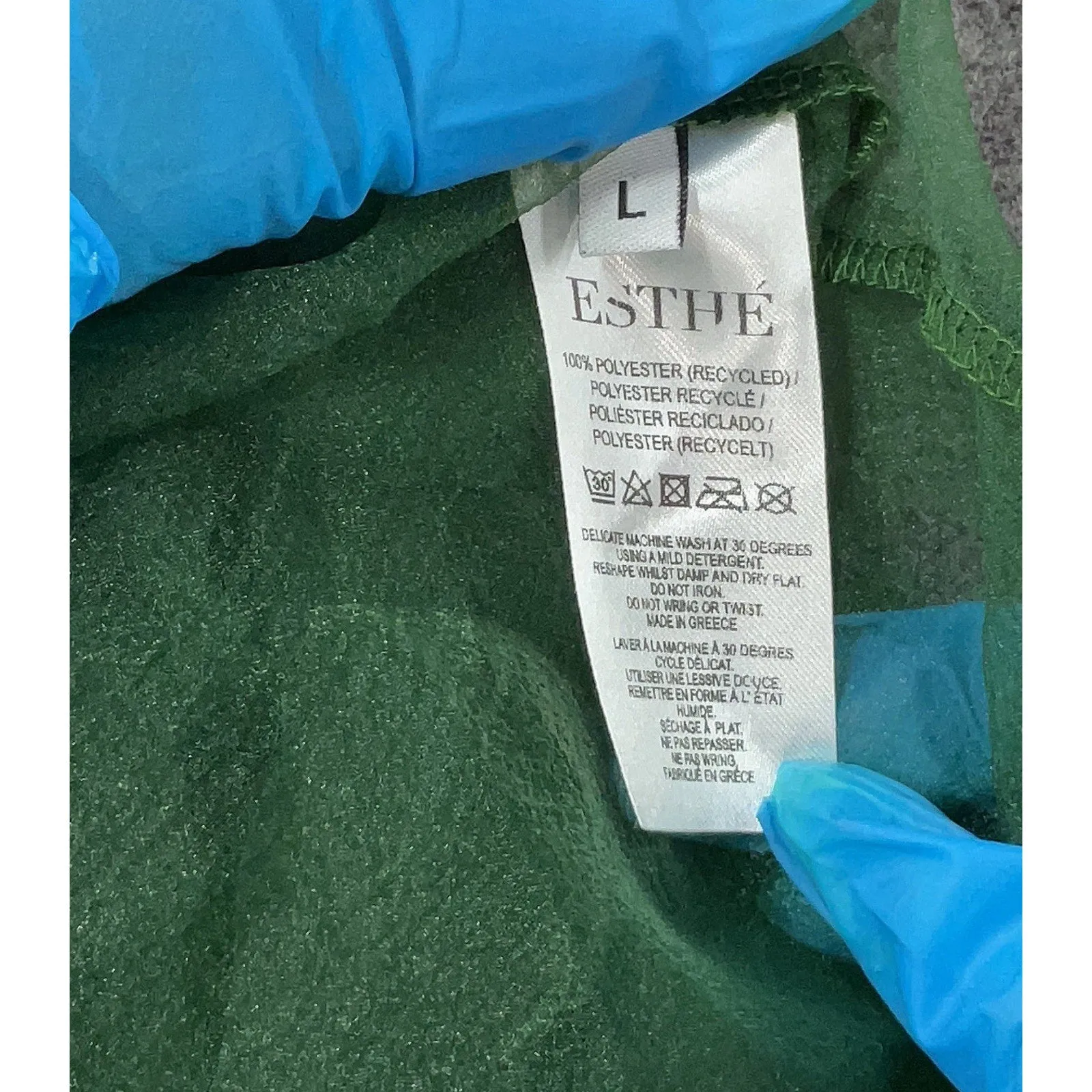 Esthe Women's Green Organza Sheer Crewneck Sweatshirt – Size Large