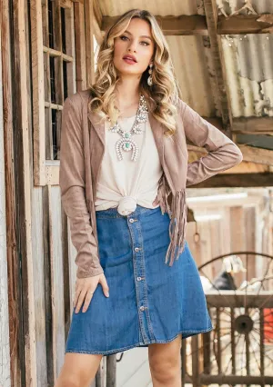 Everyday Button Front Mini Skirt
