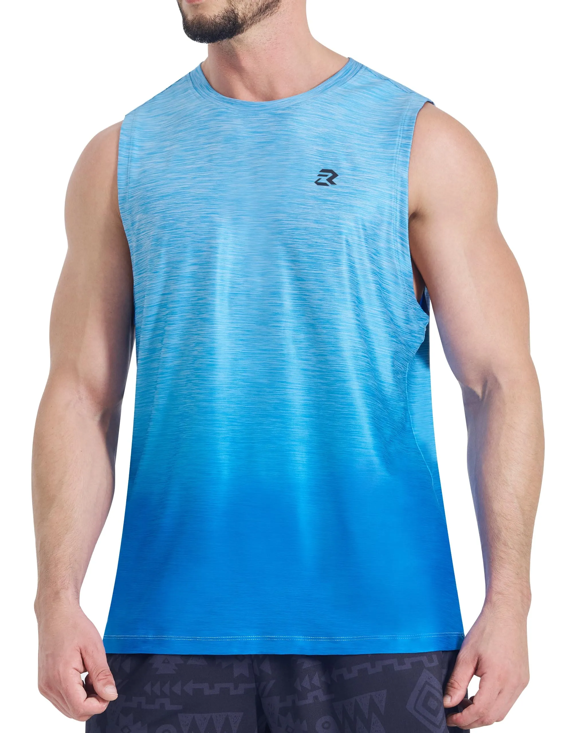 EZRUN Men's Tank Tops Quick Dry Workout Muscle Sleeveless Shirts Summer Gym Athletic Shirt for Swim Beach Running