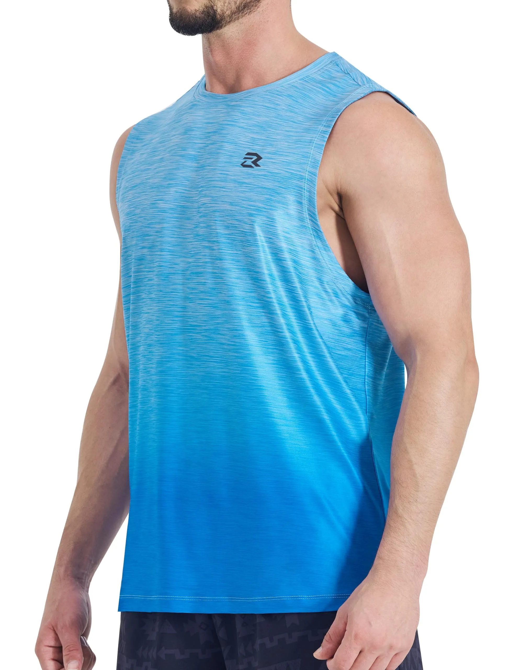EZRUN Men's Tank Tops Quick Dry Workout Muscle Sleeveless Shirts Summer Gym Athletic Shirt for Swim Beach Running