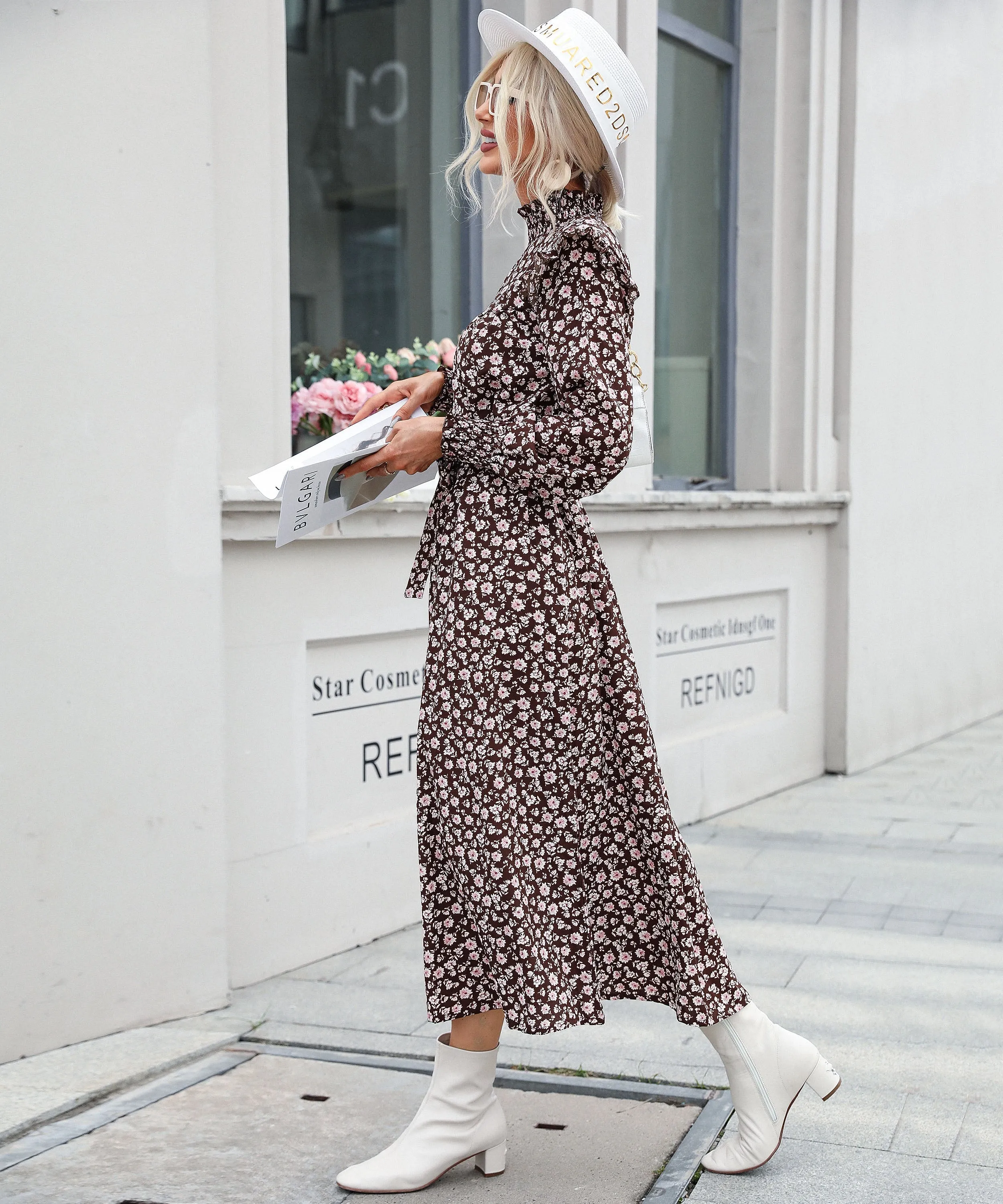 Fall Has Sprung Maxi Dress - Brown