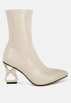 Fantasy Heel Patent Faux Leather Boots By RUW