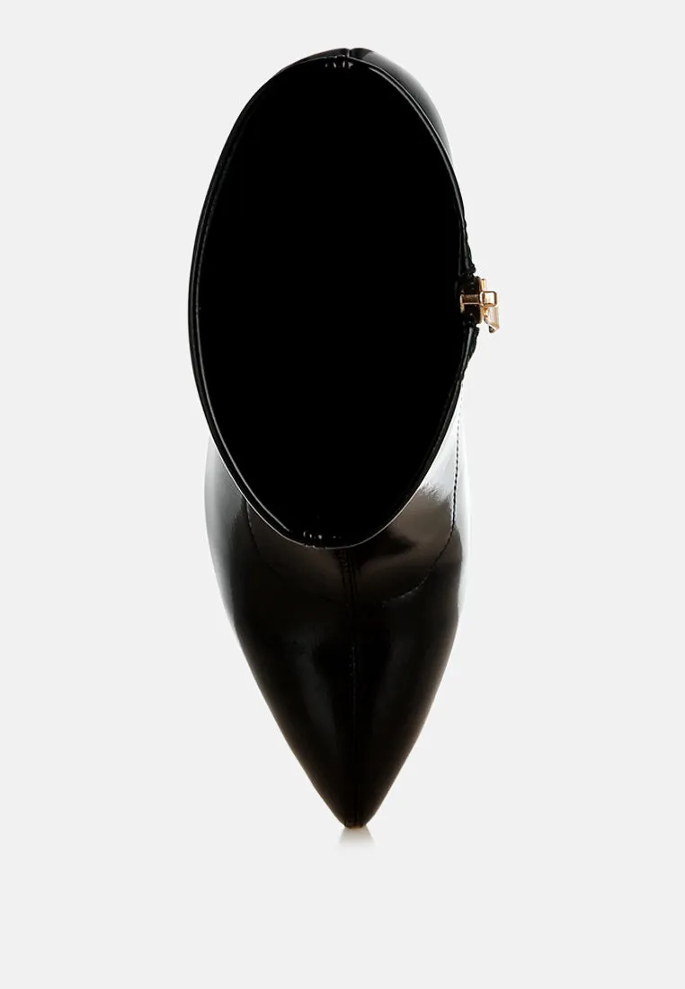 Fantasy Heel Patent Faux Leather Boots By RUW