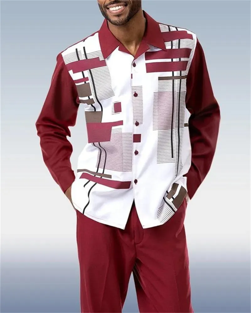 Fashion Men's 2-Piece Harajuku Striped Long-Sleeve Top   Pants Summer New Outdoor Suits Casual Shirts Pants 2-Piece Set