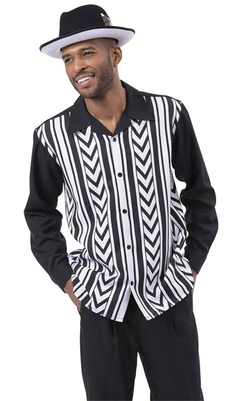 Fashion Men's 2-Piece Harajuku Striped Long-Sleeve Top   Pants Summer New Outdoor Suits Casual Shirts Pants 2-Piece Set