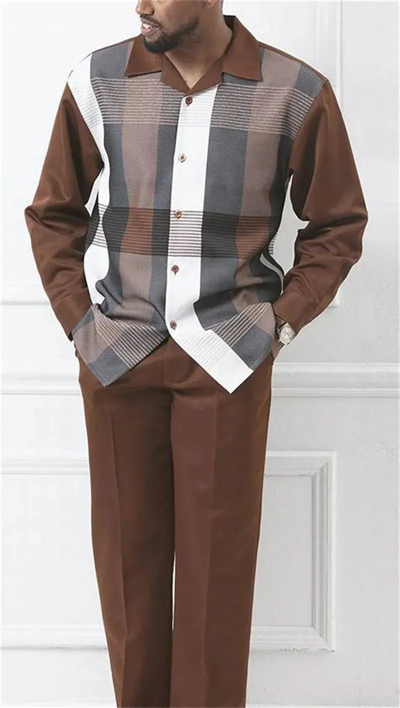 Fashion Men's 2-Piece Harajuku Striped Long-Sleeve Top   Pants Summer New Outdoor Suits Casual Shirts Pants 2-Piece Set