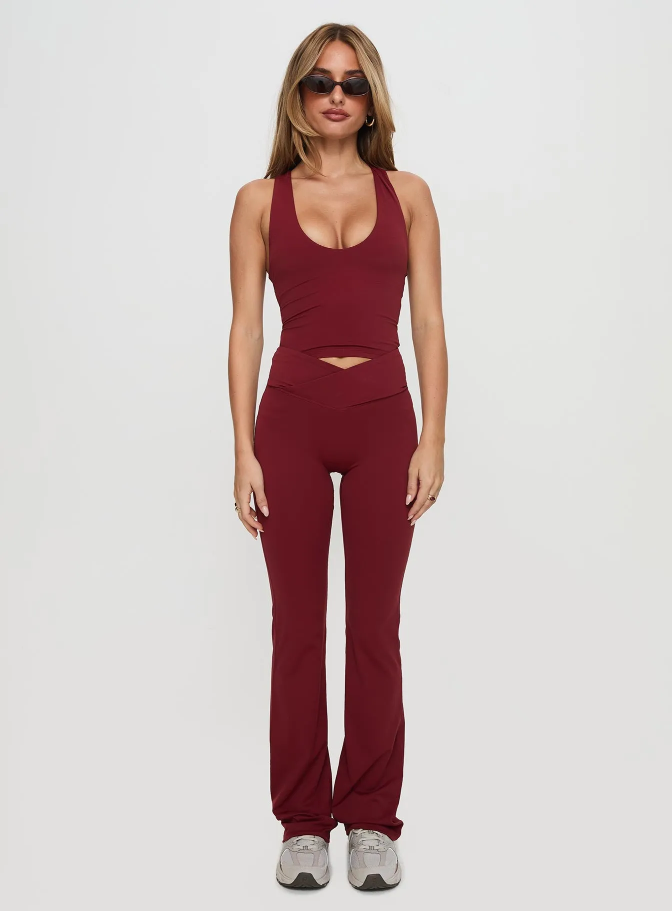 Fast Track Longline Active Tank Top Red