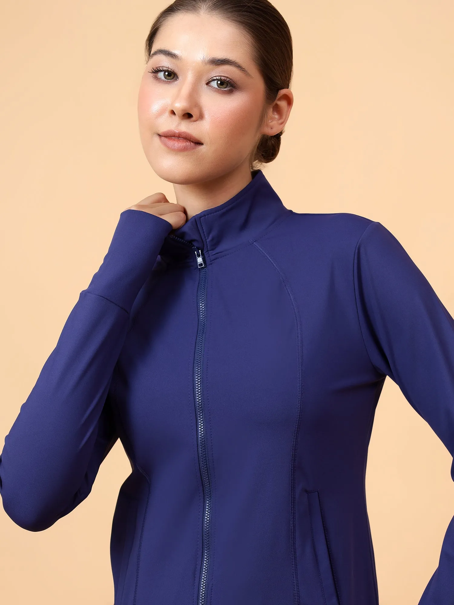 Fitkin Women Royal Blue Fit Move Run Jacket