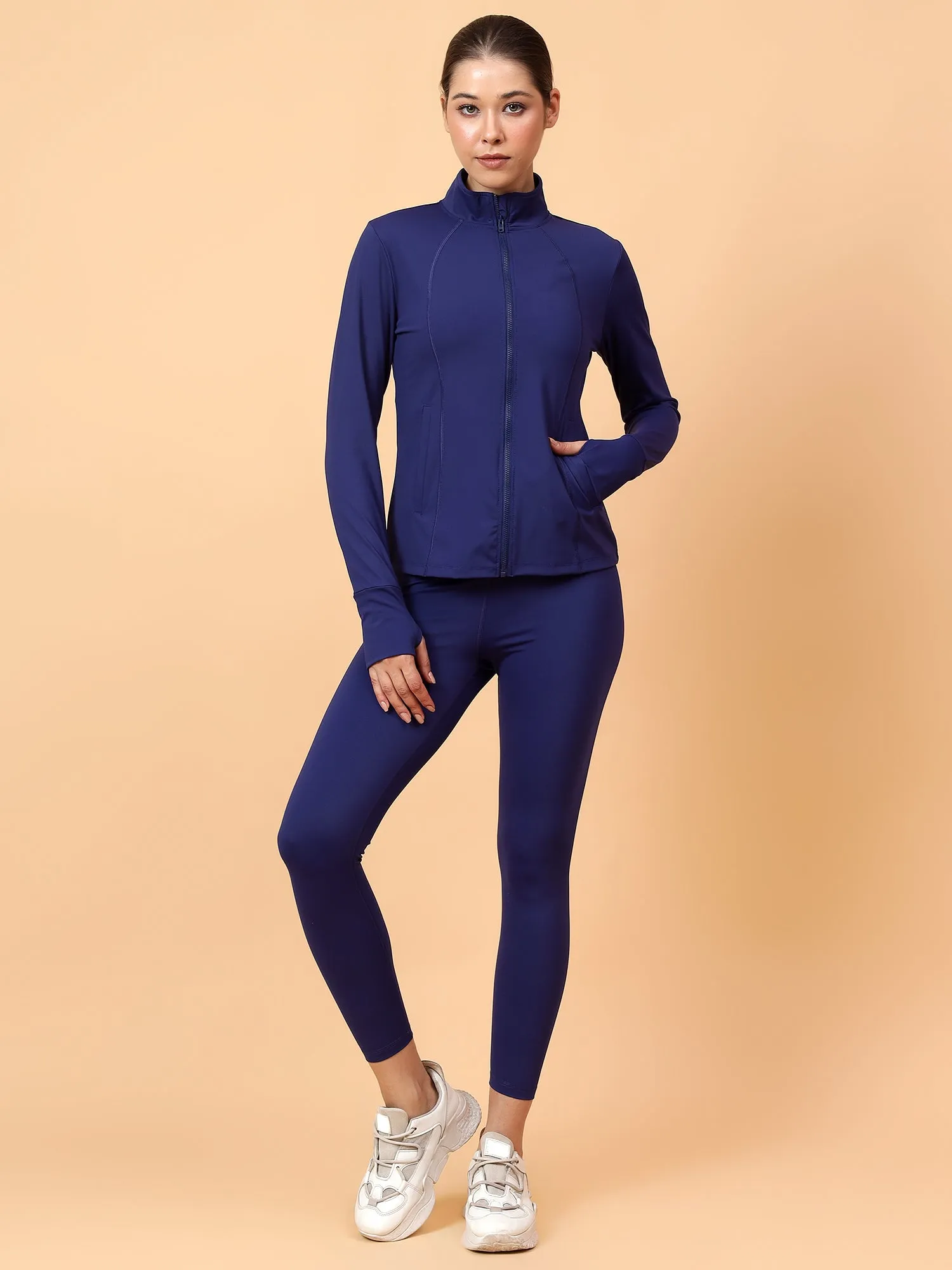 Fitkin Women Royal Blue Fit Move Run Jacket
