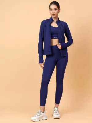 Fitkin Women Royal Blue Fit Move Run Jacket