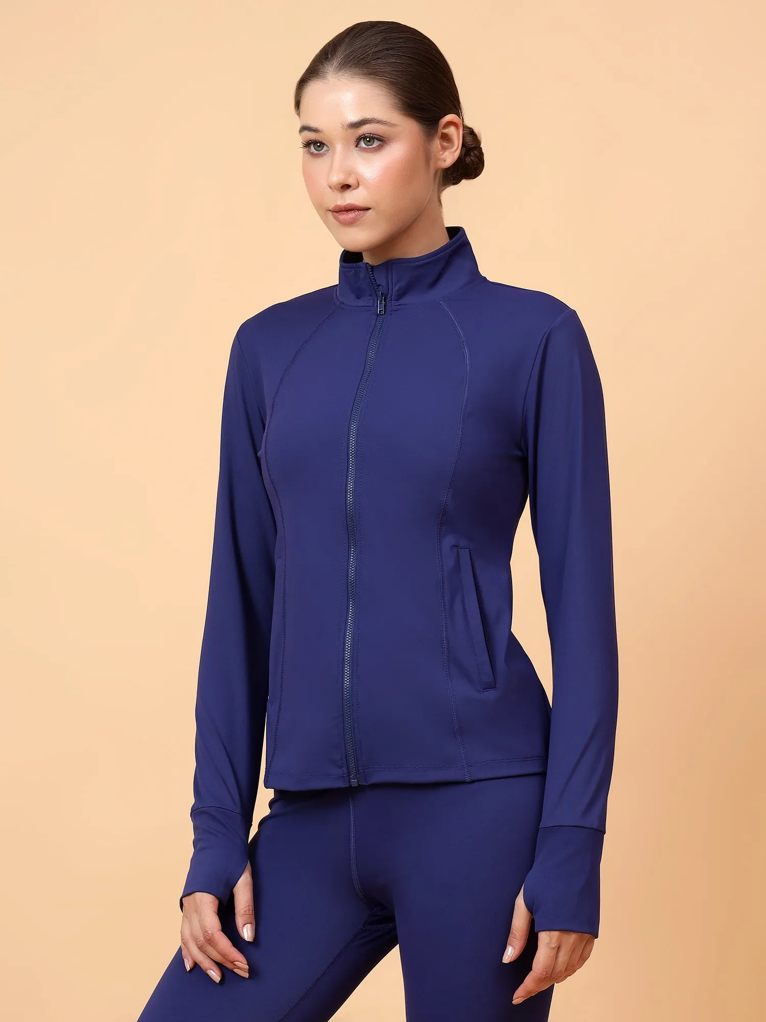 Fitkin Women Royal Blue Fit Move Run Jacket