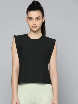Fitkin womens black boxy tank top