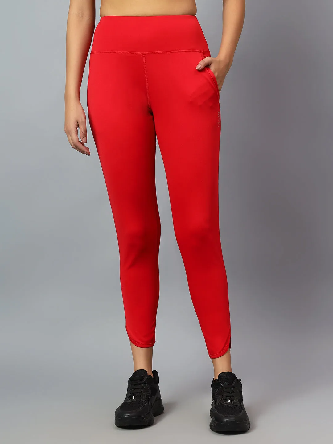 Fitkin Women's Red Dolphin Hem Relaxed Fit Jogger