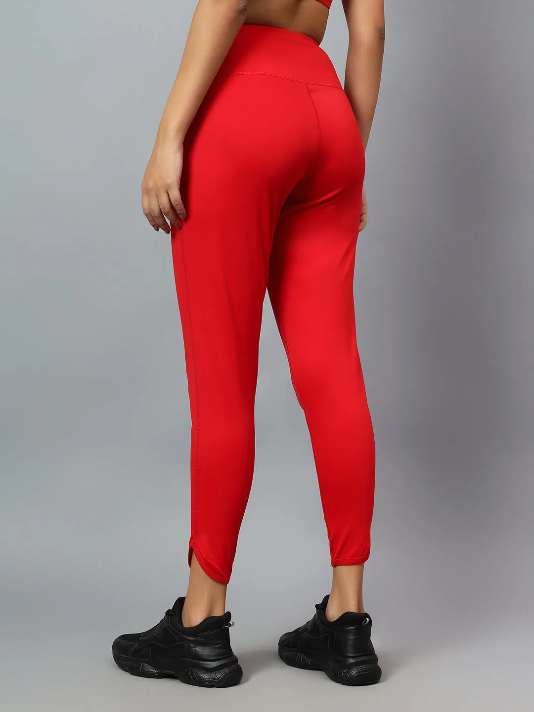 Fitkin Women's Red Dolphin Hem Relaxed Fit Jogger