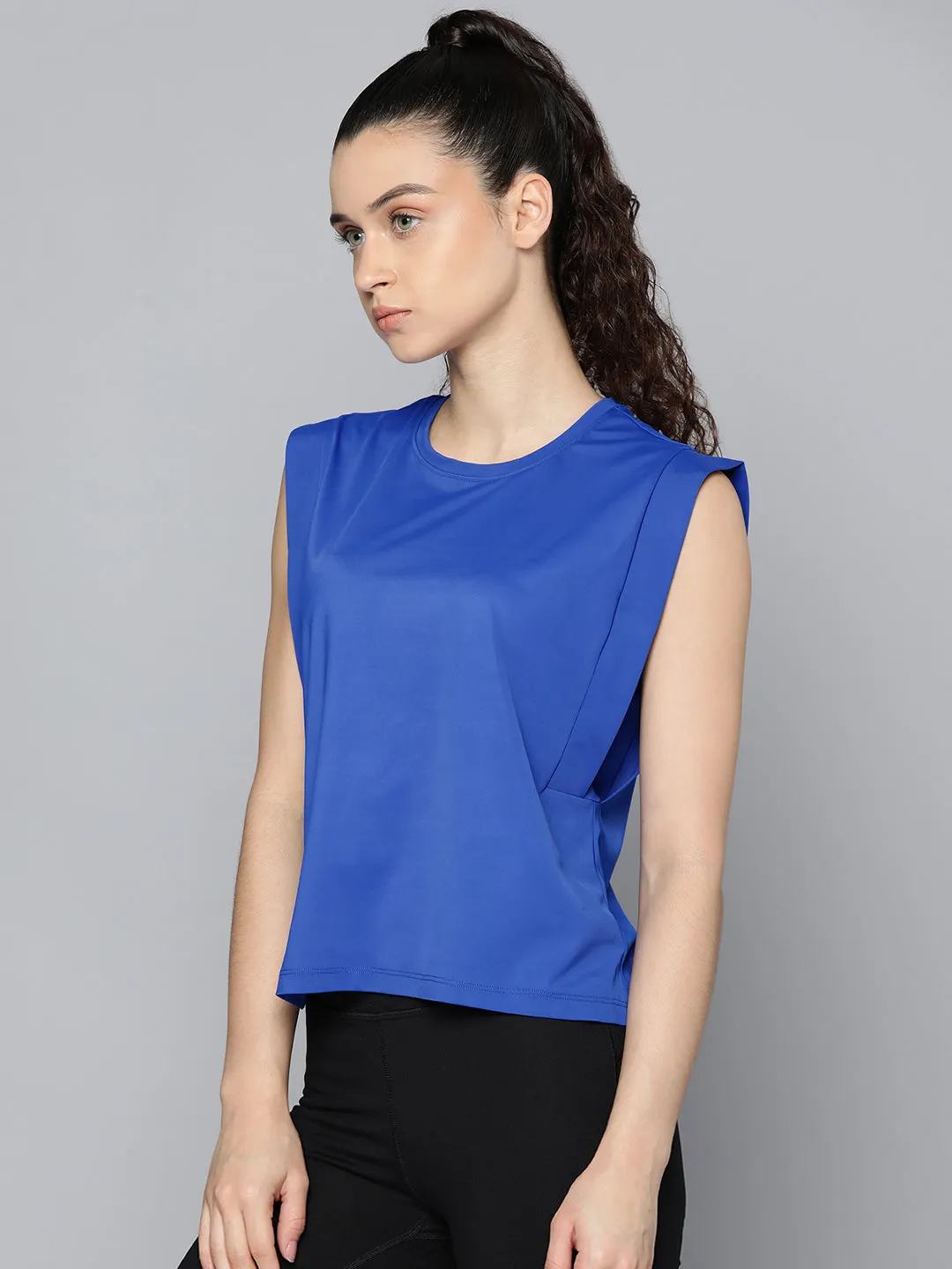 Fitkin womens royal blue boxy tank top