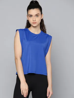 Fitkin womens royal blue boxy tank top