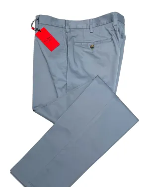 Flat Front Sartorial Stretch-Cotton Trousers - Steel Grey