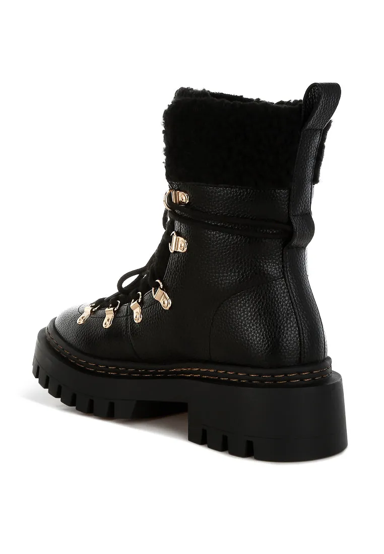 Fleece & Faux Leather Boots By RUW