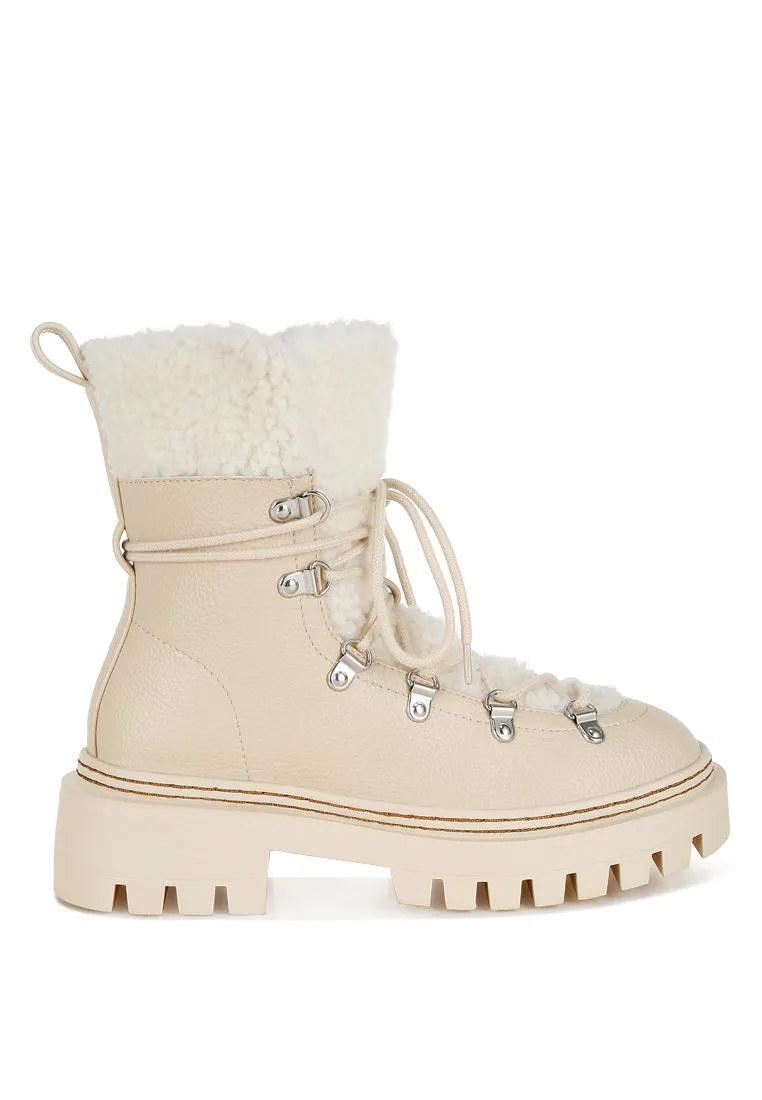 Fleece & Faux Leather Boots By RUW