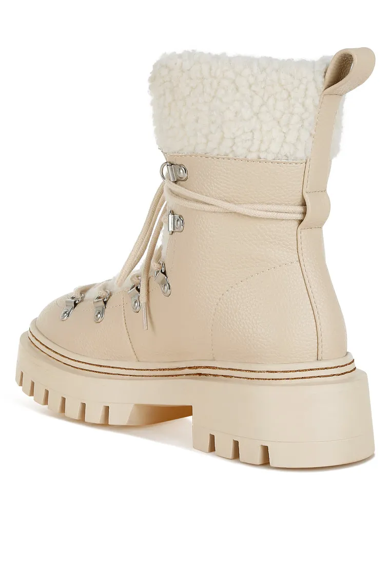 Fleece & Faux Leather Boots By RUW