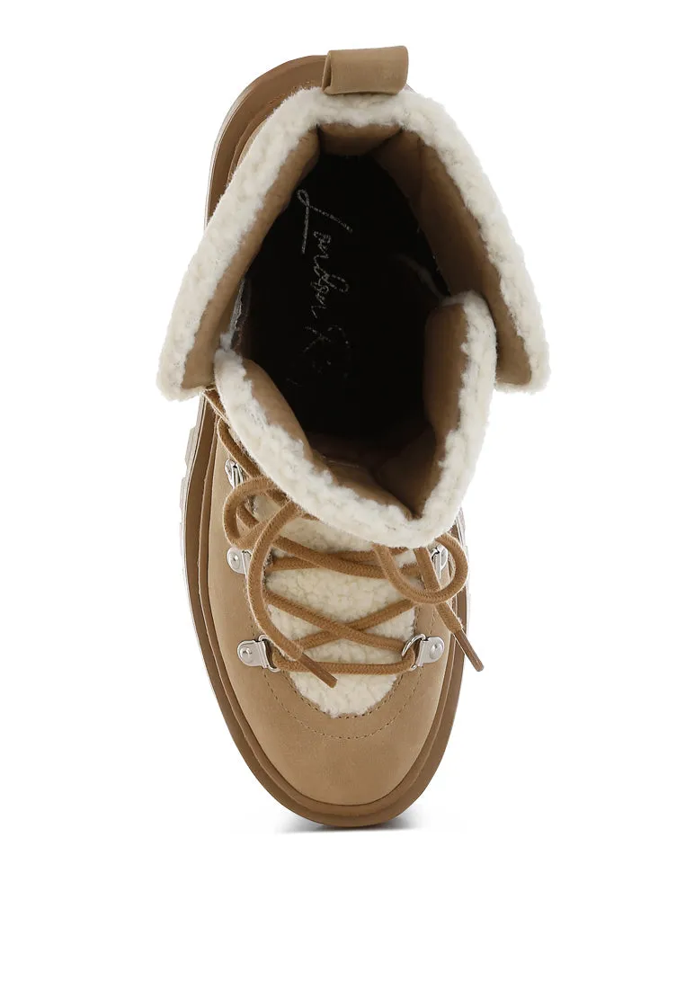 Fleece & Faux Leather Boots By RUW
