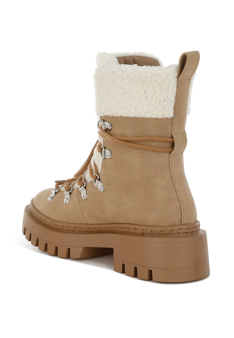 Fleece & Faux Leather Boots By RUW