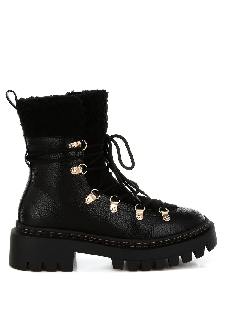 Fleece & Faux Leather Boots By RUW