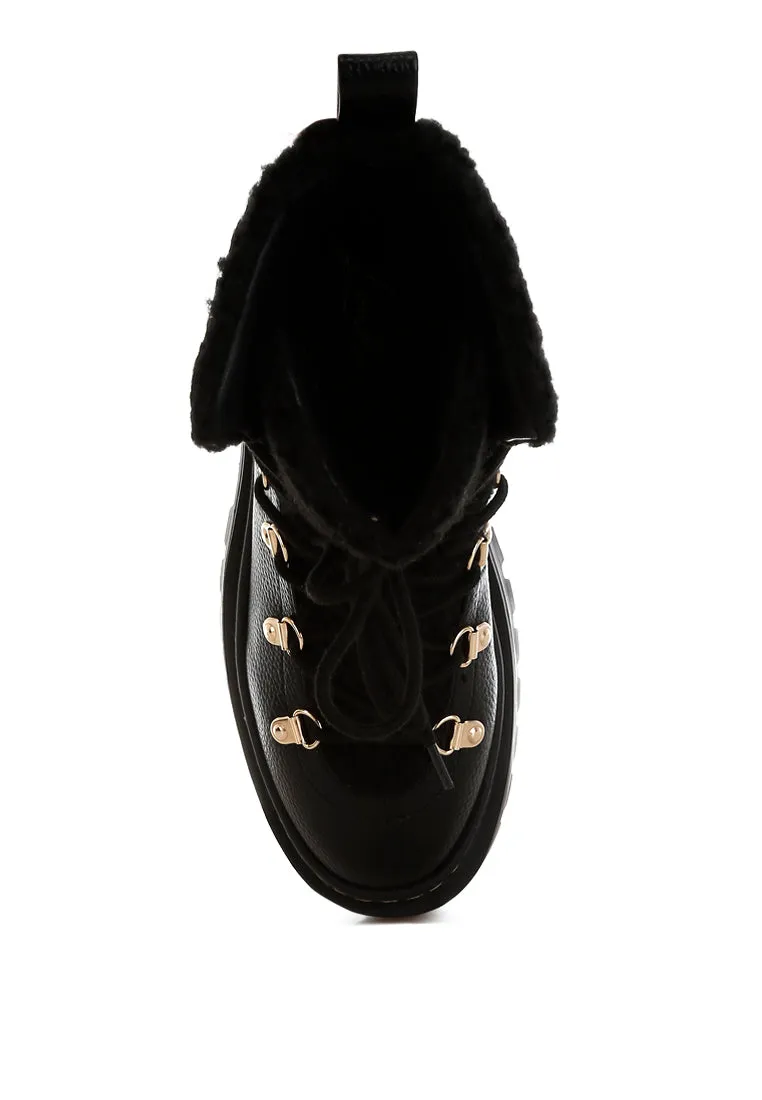 Fleece & Faux Leather Boots By RUW