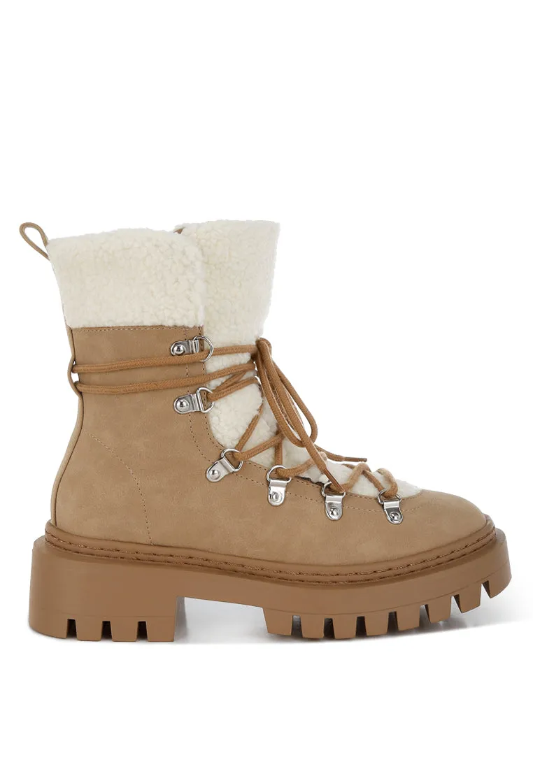 Fleece & Faux Leather Boots By RUW