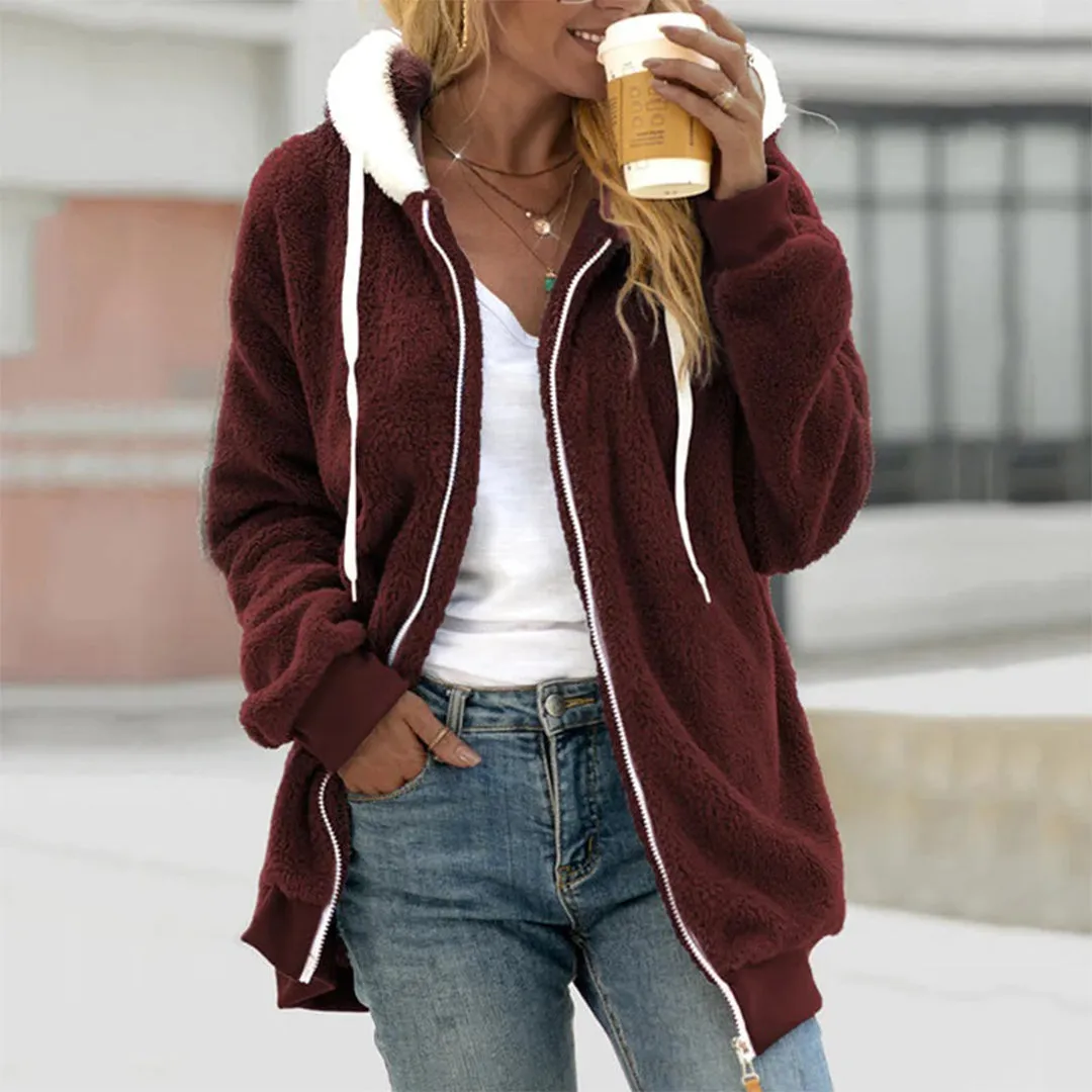 Fleece Zip-Up Hoodie | Sherpa Lined | Warm & Cozy