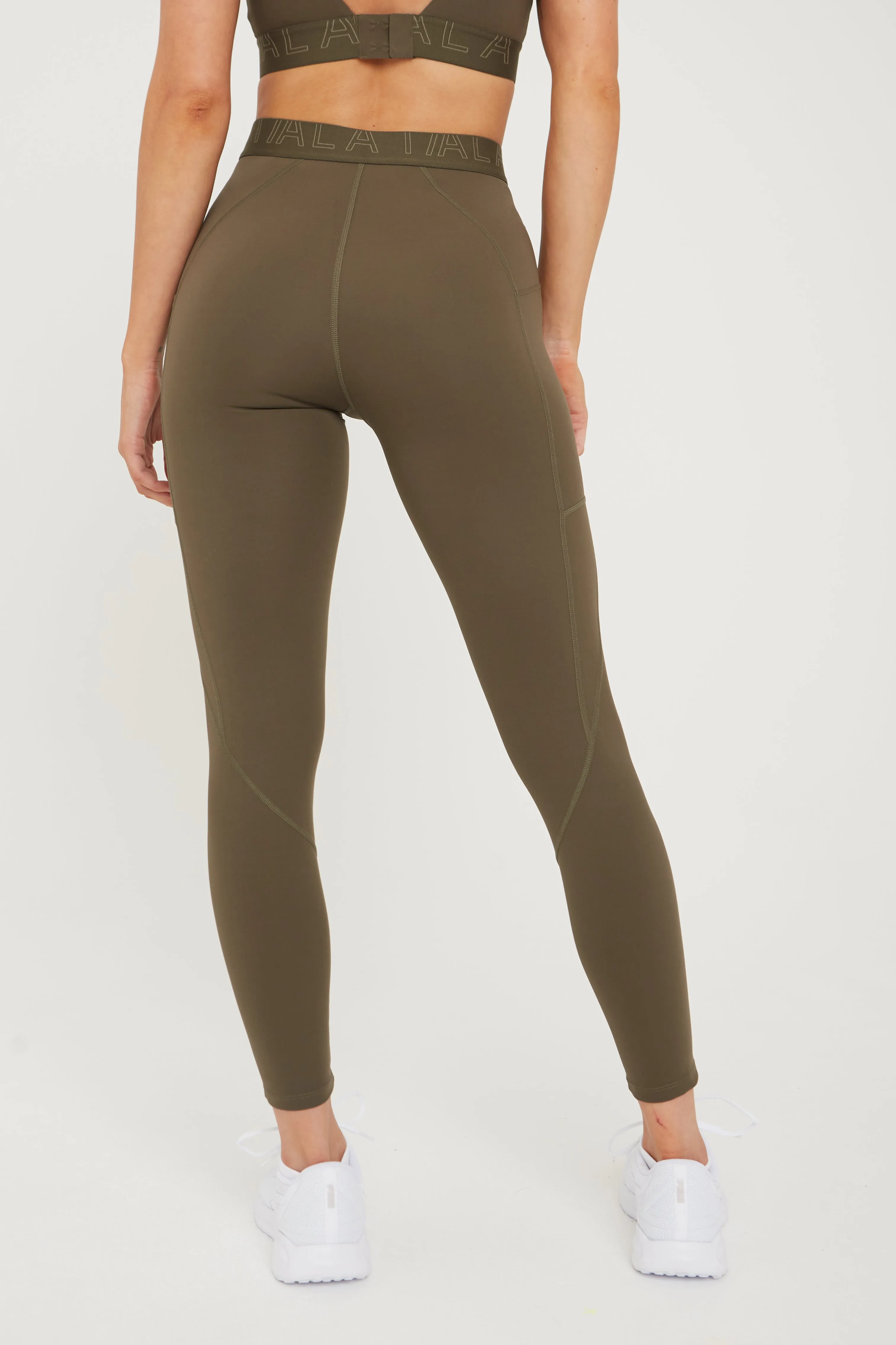 FORMTECH SIDE POCKET RUNNING LEGGING- KHAKI