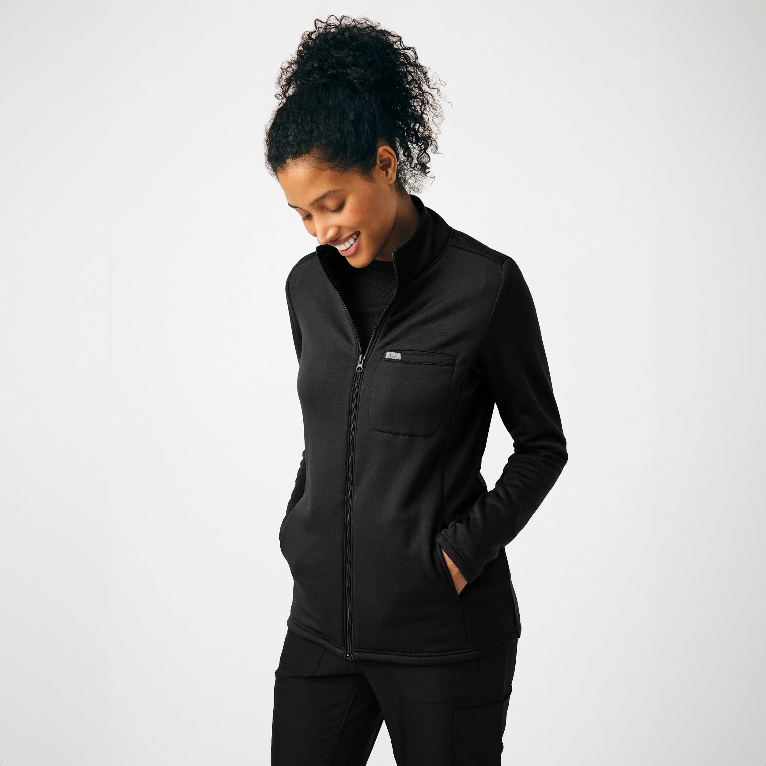 Forward LJ708 Women's 5 Pocket Scrub Jacket Black