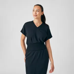 Forward LT123 Women's 2 Pocket V Neck Scrub Top Black