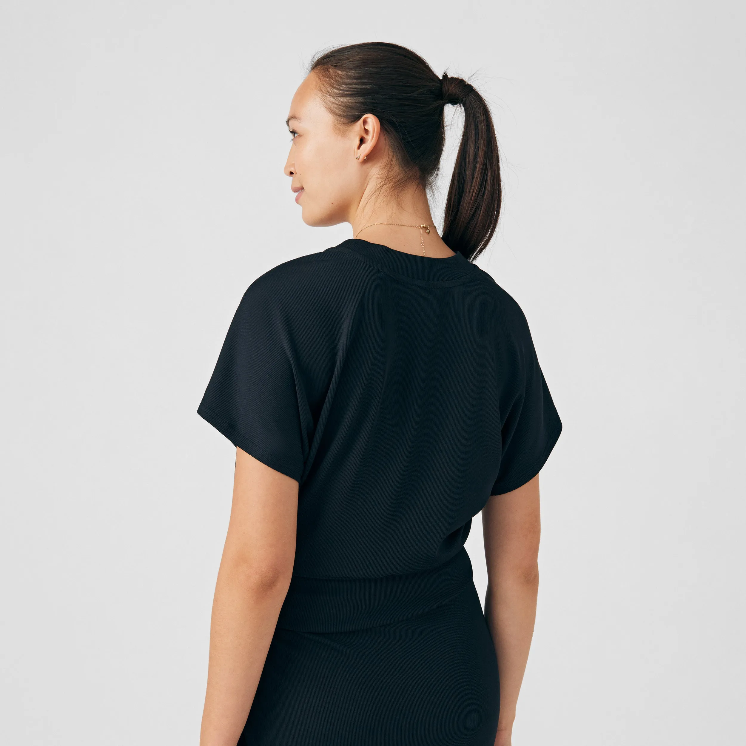 Forward LT123 Women's 2 Pocket V Neck Scrub Top Black