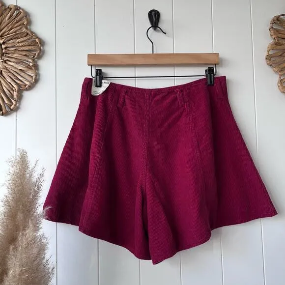 Free People shorts corduroy wide-leg high rise