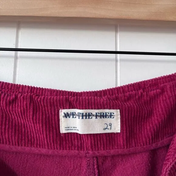 Free People shorts corduroy wide-leg high rise