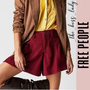 Free People shorts corduroy wide-leg high rise