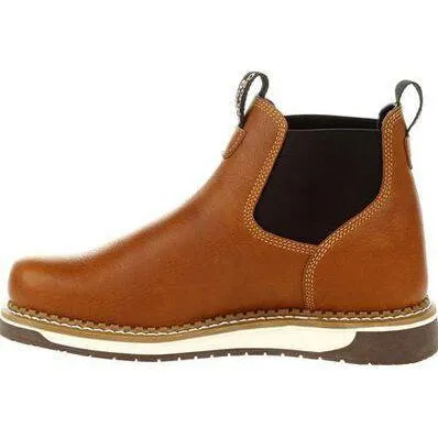 Georgia Men's Amped Lightweight Wedge Soft Toe Chelsea Work Boot - Brown - GB00346