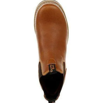 Georgia Men's Amped Lightweight Wedge Soft Toe Chelsea Work Boot - Brown - GB00346